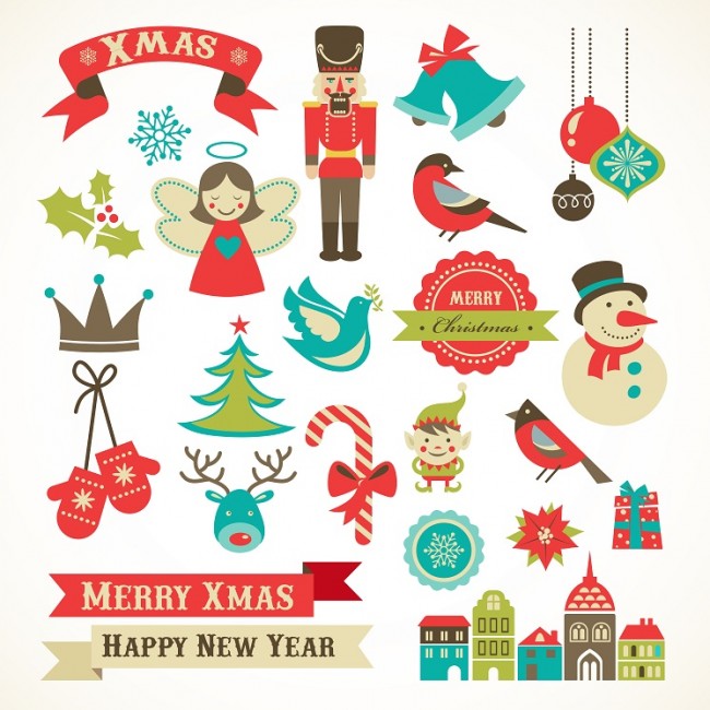 Set-of-Christmas-and-New-Year-elements-Vector-650x650