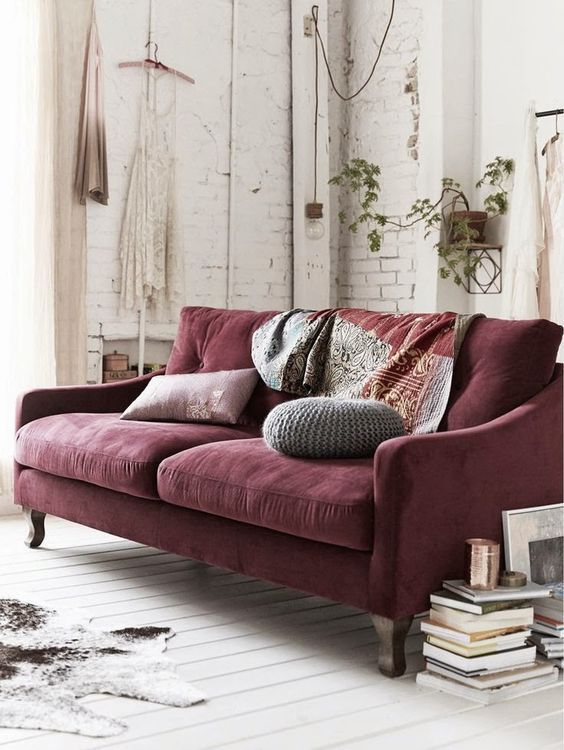 canapé bordeaux tendance décoration meuble