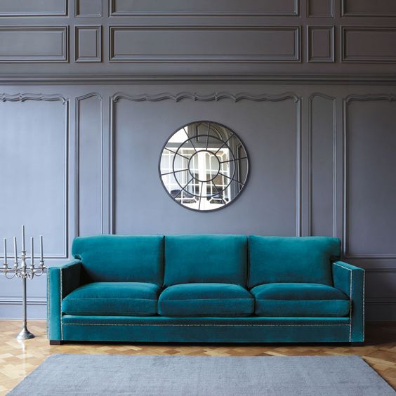 canapé bleu nuit tendance décoration meuble