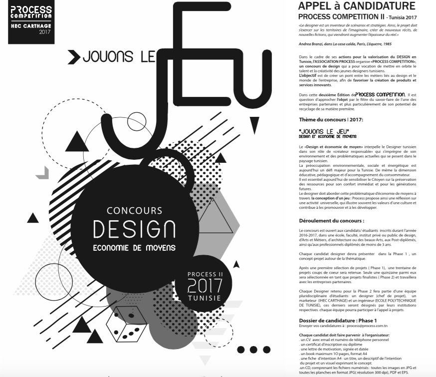 process competition designers tunisiens
